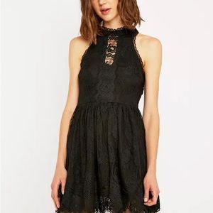 Free People Lace Verushka Mini Dress, Black Size 4